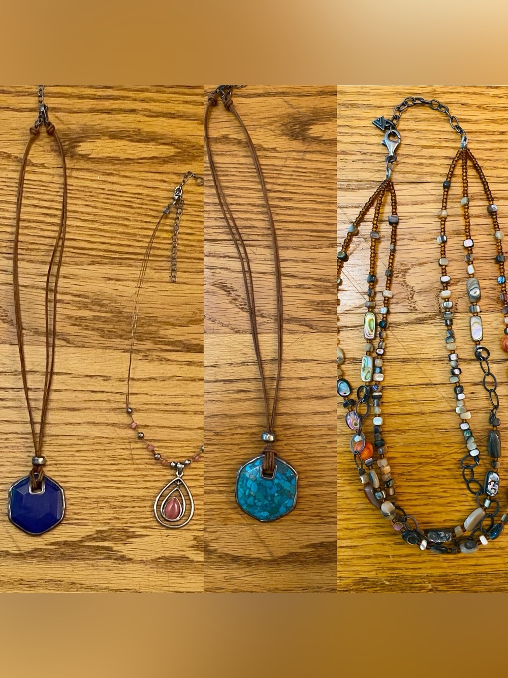 LOT of 3 Silpada Necklaces & Blue/Turquoise is Reversible